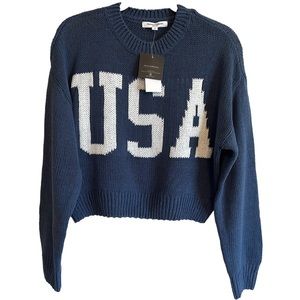 USA Graphic Sweater - Blue Small